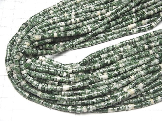 Saussurit Rondelle (Heishi) 4x4x2mm 1Strang Perlen (ca. 15 Zoll/36 cm)