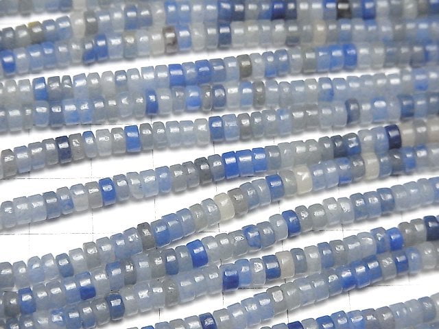 Brasilianischer Blauer Quarz Rondelle (Heishi) 4x4x2mm 1Strang Perlen (ca. 15 Zoll/36 cm)