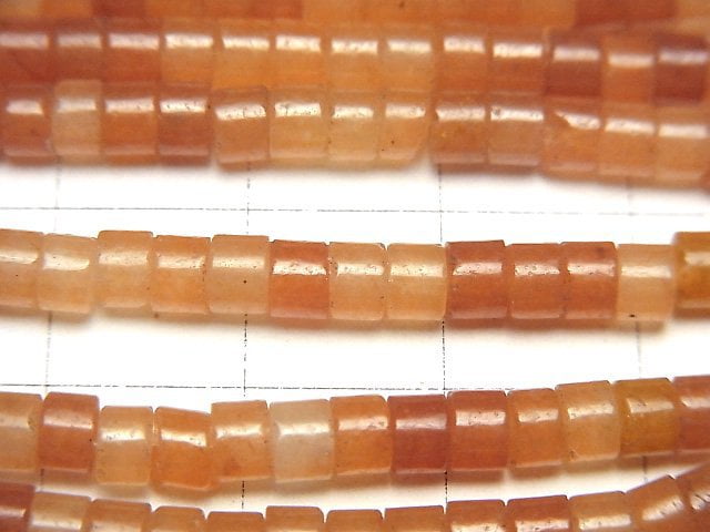 [Video Orange Aventurine Rondelle (Heishi )4x4x2mm 1strand beads (aprx.15inch/36cm)