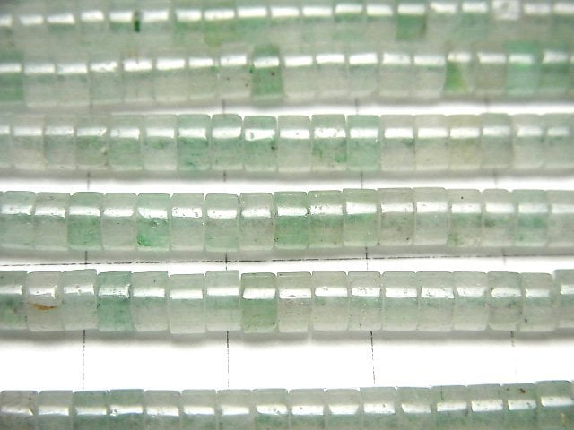 綠東陵玉扁珠 (4x4x2mm),1串 (約15英吋/36公分)