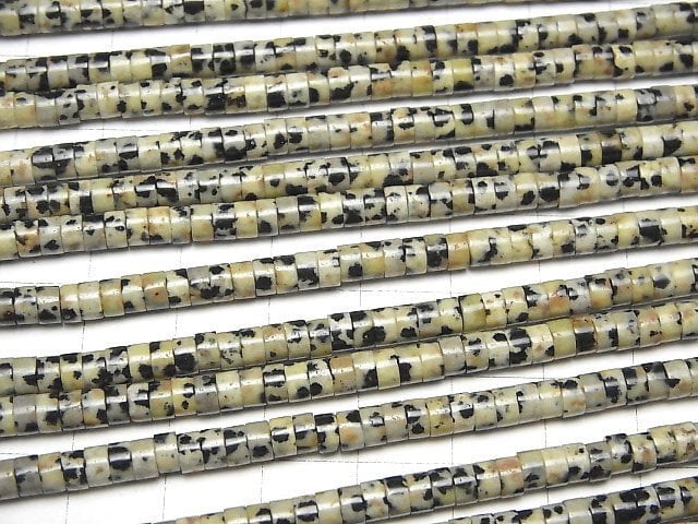 Dalmatiner-Jaspis Rondelle (Heishi) 4x4x2mm 1Strang Perlen (ca. 15 Zoll/36 cm)