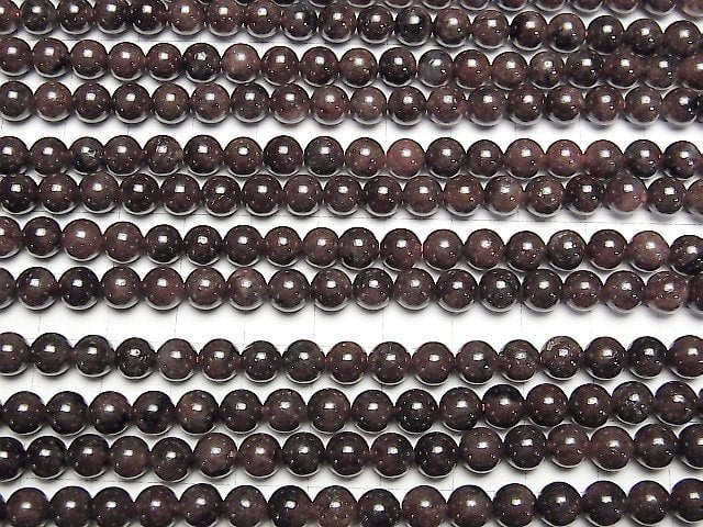Nuumit in Granat Rund 6mm 1Strang Perlen (ca. 15 Zoll/38 cm)