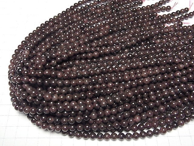 Nuumit in Granat Rund 6mm 1Strang Perlen (ca. 15 Zoll/38 cm)