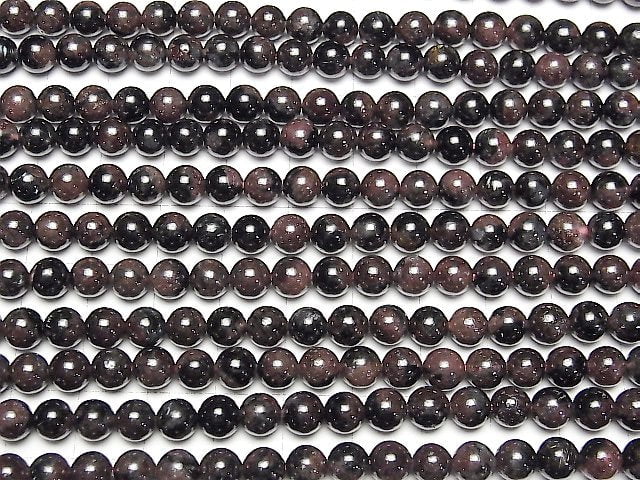 Nuumit in Granat Runde 6mm 1Strang Perlen (ca. 15 Zoll/38 cm)