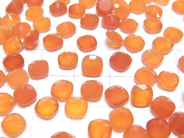 Hochwertiger Karneol AAA Lose Stein Quadrat Facettiert 6x6mm 4 Stück