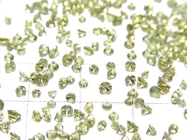 Hochwertiger Demantoid Granat AAA Rund Facettiert 1,5-2,5mm 4Stücke