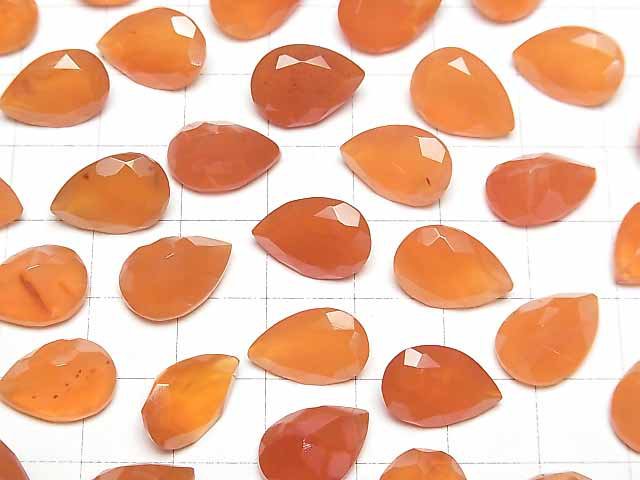 Hochwertiger Karneol AAA- Lose Stein Tropfenform Facettiert 14x10mm 2Stücke