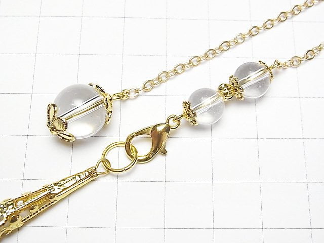 Gartenquarz AA++ Pendel 70x16x16mm mit Kette Goldfarbe 1Stück