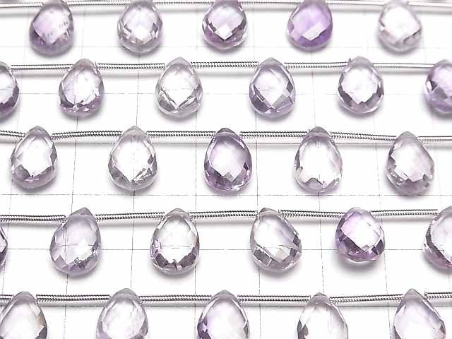 Hochwertiger Amethyst AAA Tropfenform Facettiert Briolette 12x8mm 1Strang Perlen (8Stücke)