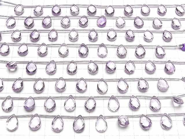 Hochwertiger Amethyst AAA Tropfenform Facettiert Briolette 12x8mm 1Strang Perlen (8Stücke)