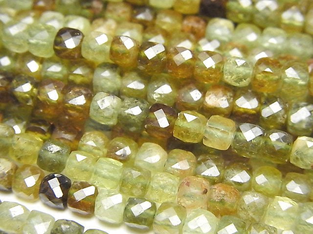 Cube, Garnet Gemstone Beads