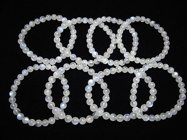 Regenbogen-Mondstein AA++ Rund 6.5-7.5mm Armband