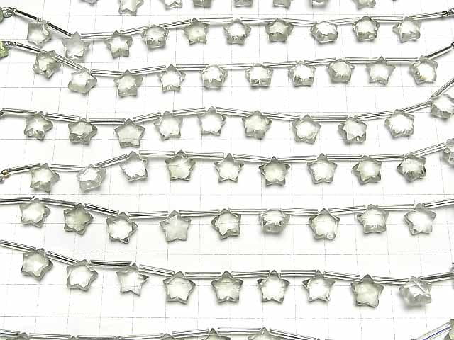 Grüner Amethyst AAA- Facettierter Stern 10x10mm 1 Strang Perlen (8 Stück)