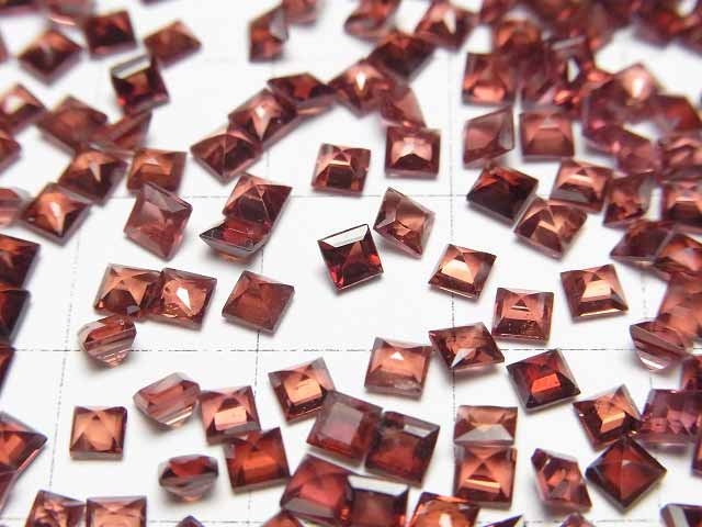 高品質莫三比克石榴石 AAA 刻面方形裸石 3x3mm 10顆