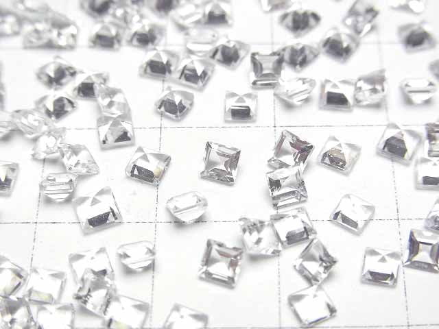 高品質白色托帕石 AAA 級 3x3 公釐方形刻面裸石 10 顆