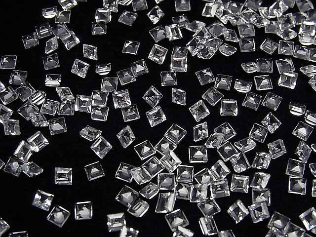 Hochwertiger weißer Topas AAA Lose Stein Quadrat Facettiert 3x3mm 10 Stück