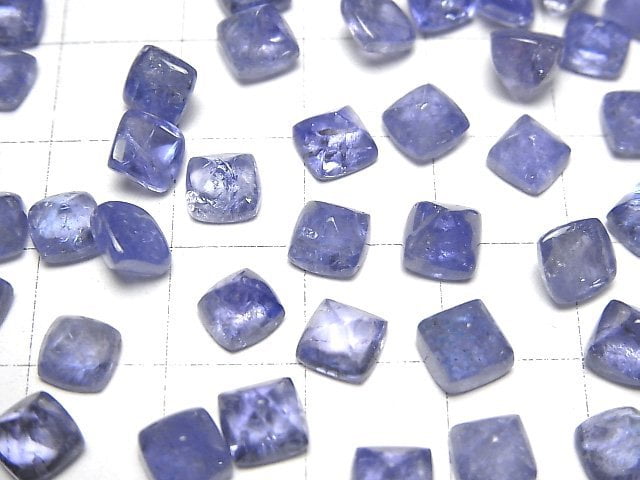 Hochwertiger Tansanit AAA- Sugarloaf Cut 6x6mm 2 Stück