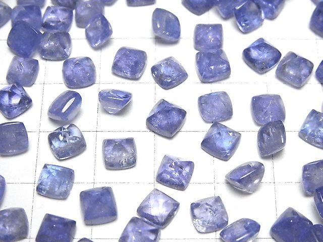 Hochwertiger Tansanit AAA- Sugarloaf Cut 6x6mm 2 Stück