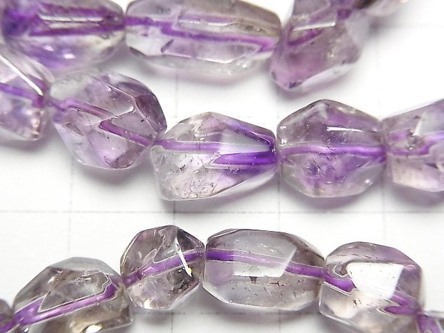 紫水晶x煙燻石英AAA-刻面塊狀手鍊
