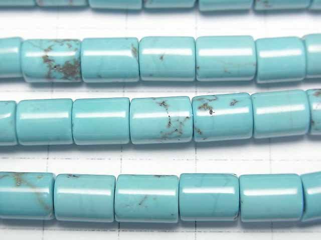 菱鎂礦綠松石管珠 8x6x6毫米 1串 (約15英吋/37厘米)