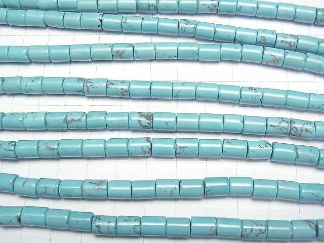 Magnesit Türkis Tube 8x6x6mm 1strang Perlen (ca. 15inch/37cm)