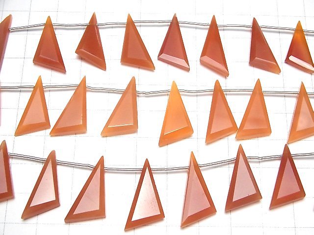 High Quality Carnelian AAA- Flat Triangle 1strand beads (8pcs )