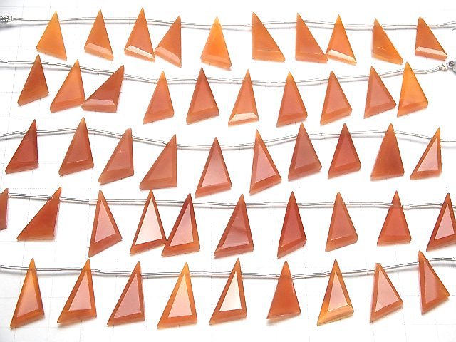High Quality Carnelian AAA- Flat Triangle 1strand beads (8pcs )