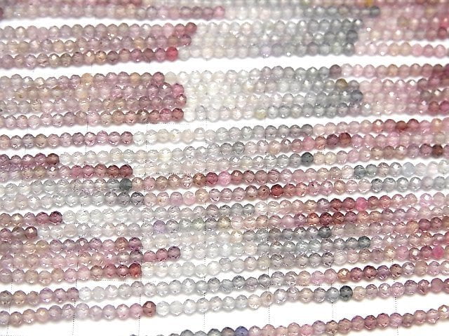 高品質!多色尖晶石 AAA 刻面圓珠 2毫米 半串或一串 (約12英吋/30公分)