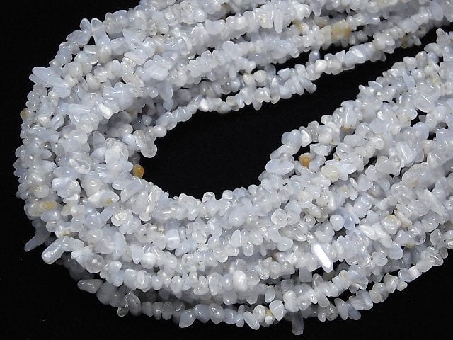 Naturfarbener blauer Chalcedon AA Chips (kleine Nugget) 1strang Perlen (ca. 78cm)
