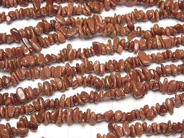 Goldener Sandstein Chips (kleine Nugget) 1strang Perlen (ca. 78cm)