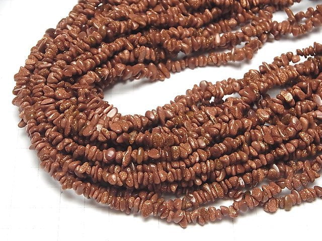 Goldener Sandstein Chips (kleine Nugget) 1strang Perlen (ca. 78cm)
