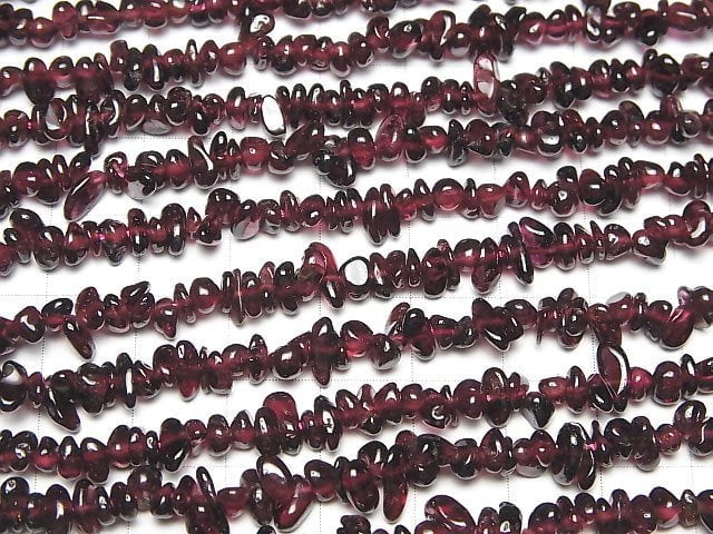 Mosambik Granat AA+ Chips (kleine Nugget) 1strang Perlen (ca. 84cm)