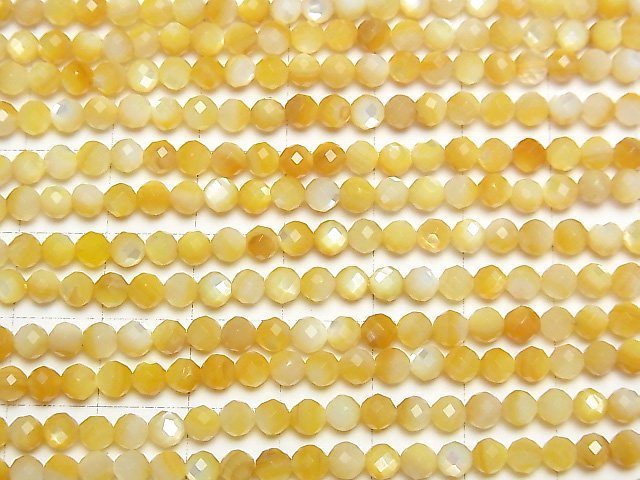 High Quality! High Quality Yellow Shell AAA Faceted Round 4mm 1strand beads (aprx.15inch/37cm)
