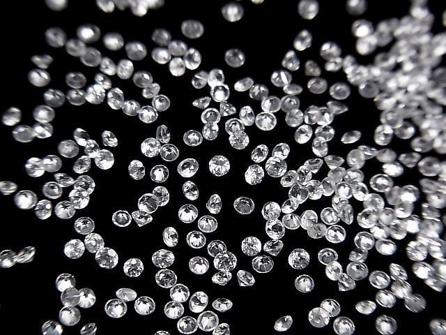 Hochwertiger natürlicher weißer Zirkon AAA lose Steine rund facettiert 2x2mm 20 Stück