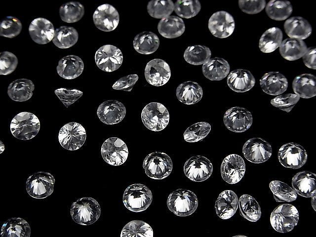 Hochwertiger natürlicher weißer Zirkon AAA lose Steine rund facettiert 5x5mm 2 Stück