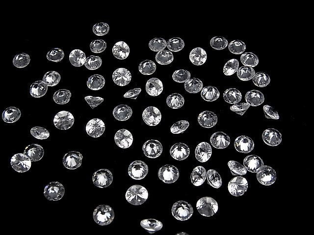 Hochwertiger natürlicher weißer Zirkon AAA lose Steine rund facettiert 5x5mm 2 Stück