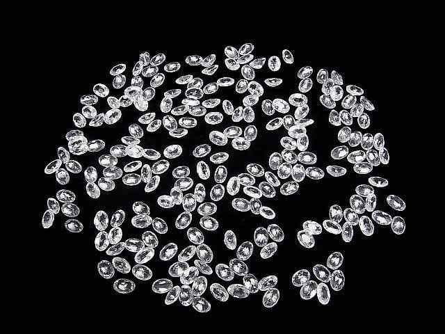 Hochwertiger natürlicher weißer Zirkon AAA lose Stein oval facettiert 6x4mm 2 Stück