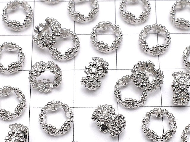 Metallteile Rondelle 8x8x4mm silberfarben (mit CZ) 2 Stück