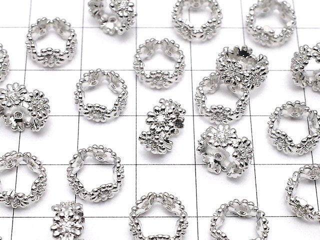 Metallteile Rondelle 10x10x5mm silberfarben (mit CZ) 2 Stück
