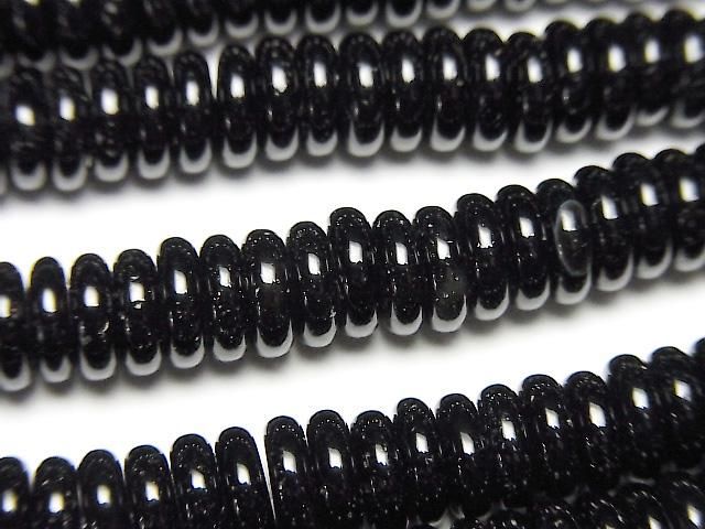 縞瑪瑙圓片珠 6x6x2mm 1串 (約15英吋/37公分)