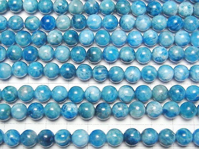 Madagaskar Blauer Apatit AA+ Rund 8mm 1Strang Perlen (ca. 15 Zoll/36 cm)