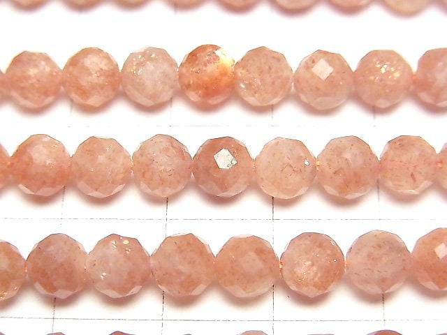 高品質!太陽石 AA+ 切面圓珠 6mm 一串(約15英寸/36公分)