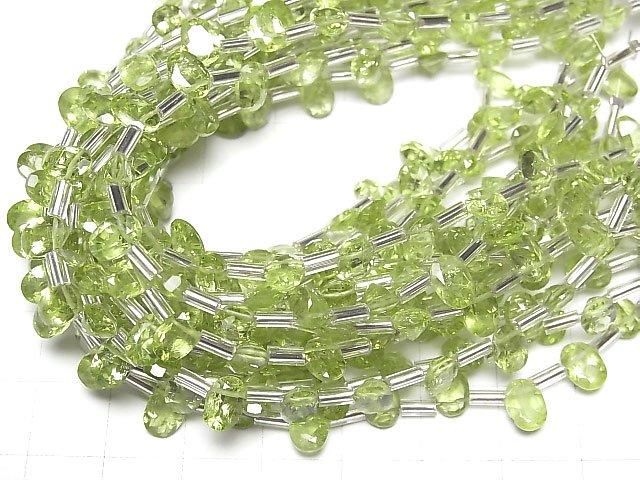Hochwertiger Peridot AA++ Oval Facettiert halb oder 1strang Perlen (ca. 7 Zoll / 17 cm)