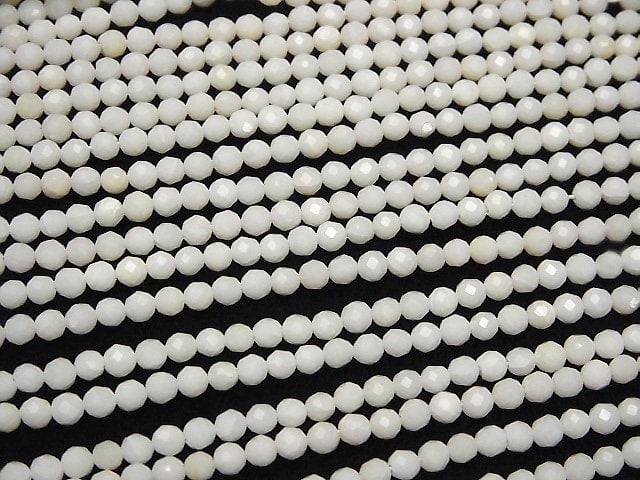 Hochwertig! Weißer Koralle Facettierte Runde 3mm 1Strang Perlen (ca. 15 Zoll/36 cm)