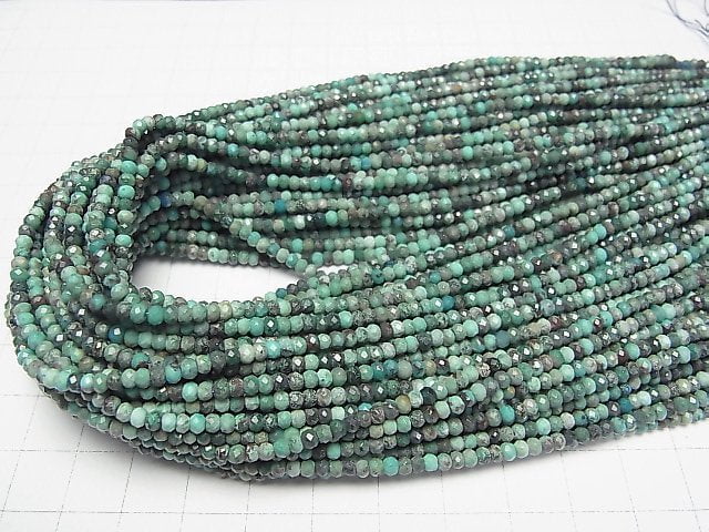 Hochwertige! Chrysokoll AA++ facettiert Knopf Rondelle 3x3x2mm 1Strang Perlen (ca. 15 Zoll/37 cm)