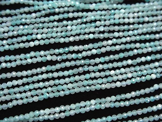 Hochwertig! Amazonit Silica AA++ Facettierte Runde 2mm 1Strang Perlen (ca. 15 Zoll/37 cm)
