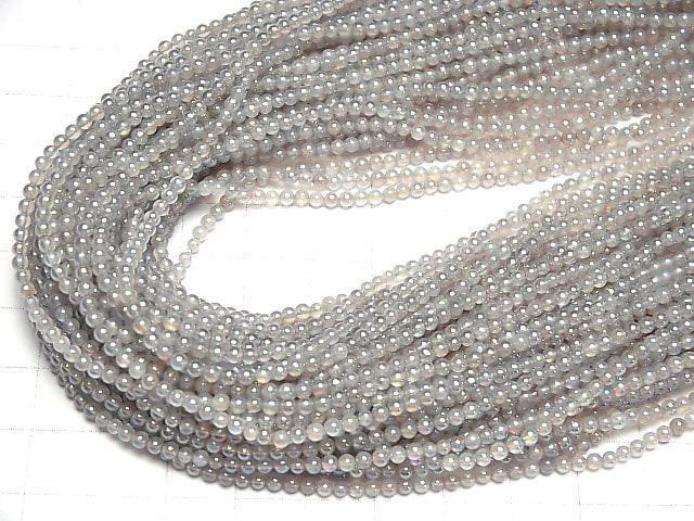 Flash, Grauer Onyx Rund 2mm 1Strang Perlen (ca. 14 Zoll/34 cm)
