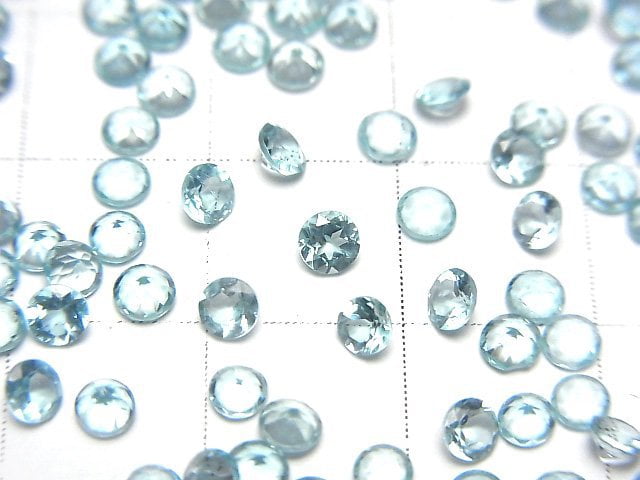 高品質磷灰石 AAA 散裝寶石 圓形刻面 3x3mm 10顆
