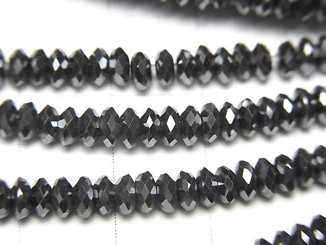 高品質!赤鐵礦刻面鈕扣扁珠 4x4x1.5mm 1串珠子 (約15英寸/38公分)