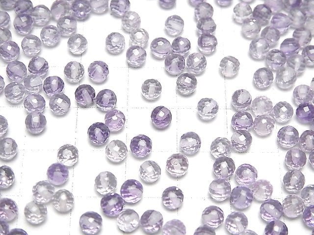 Hochwertiger Amethyst AAA halb durchbohrter facettierter runder 4mm 10Stücke
